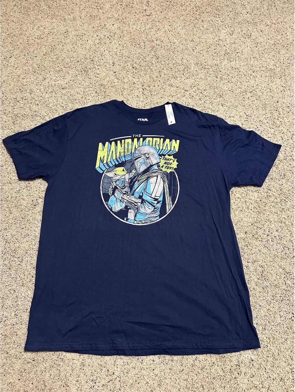 Star Wars The Mandalorian Navy Blue Graphic T-Shirt Kids XL